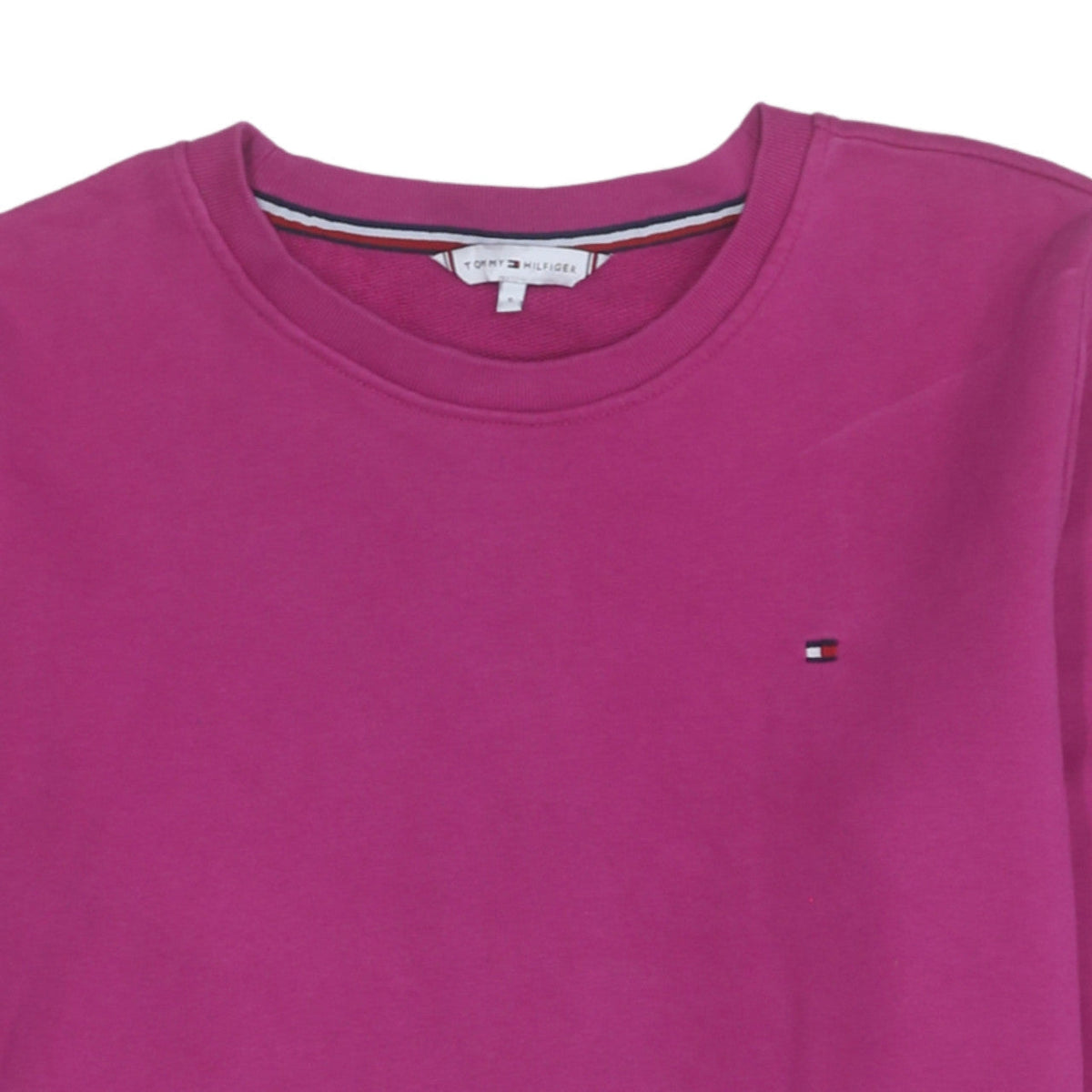 Tommy Hilfiger Women's Pink Crew Neck Sweatshirt Size S Cotton Logo
