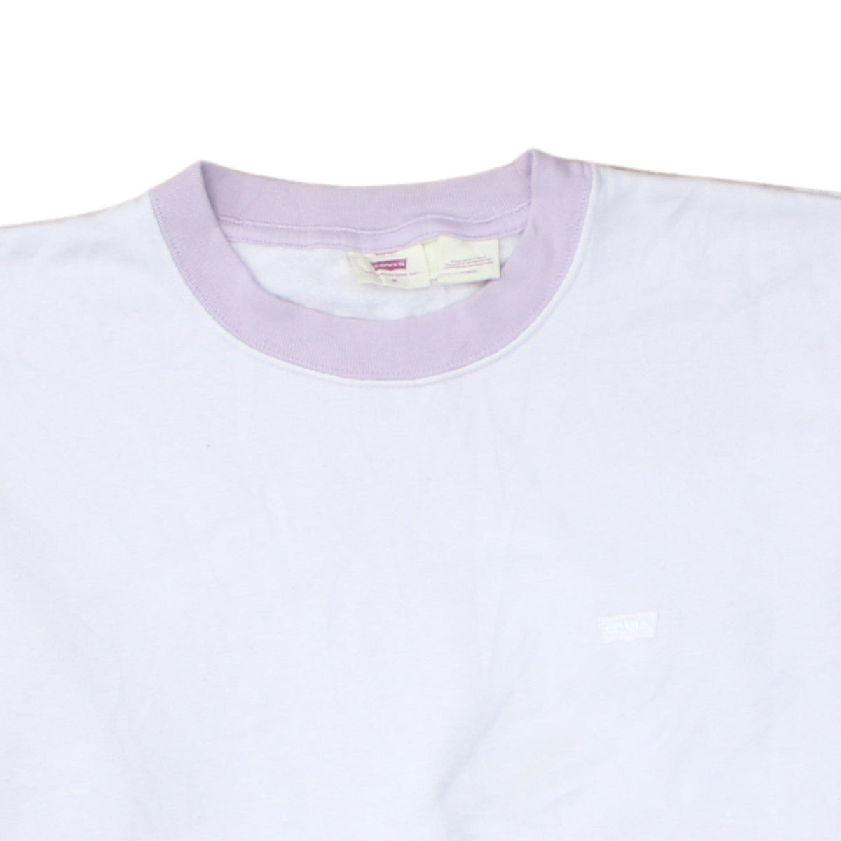 Levi's Womens White Purple Crew Neck Pullover Sweatshirt M