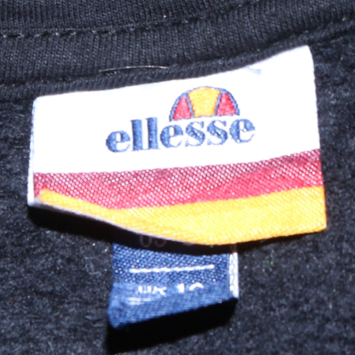 Ellesse Womens Black Pullover Hoodie UK 14 Logo Print Hooded Sweatshirt