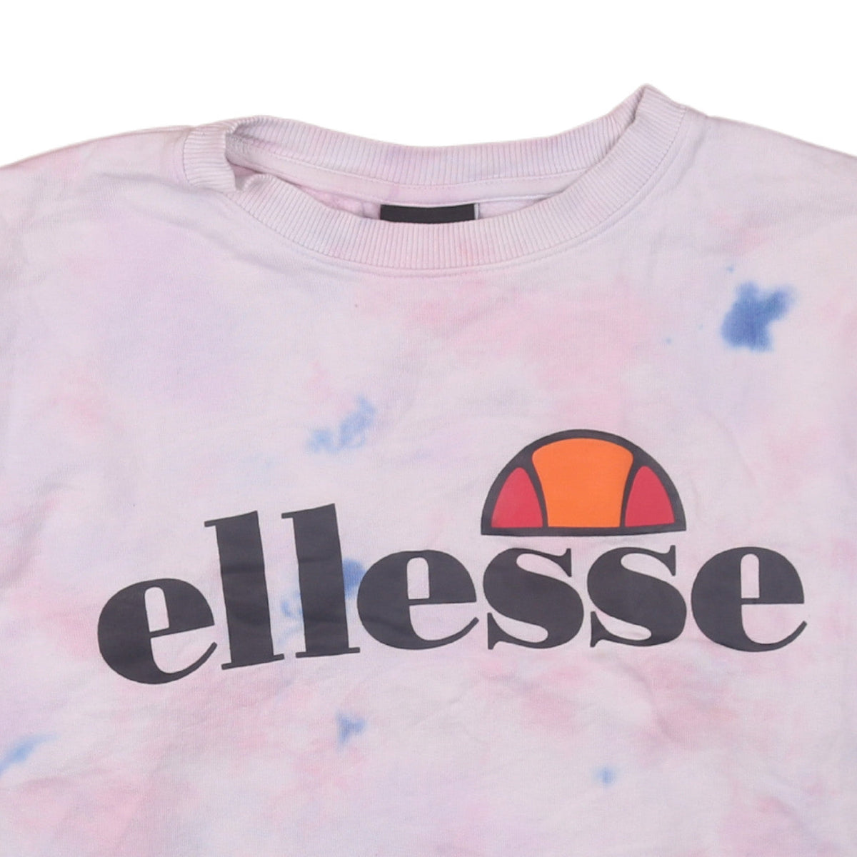 Ellesse Women's Pink Tie-Dye Sweatshirt UK 8 Logo Crew Neck