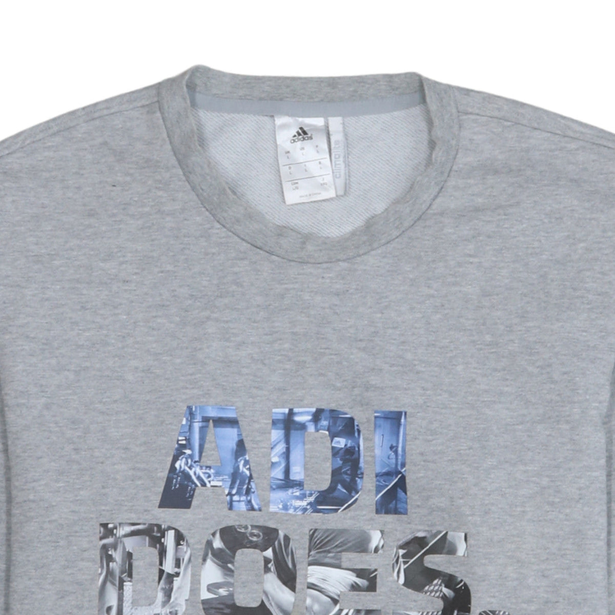 Adidas Mens Grey L Climalite Pullover Sweatshirt Crew Neck Logo