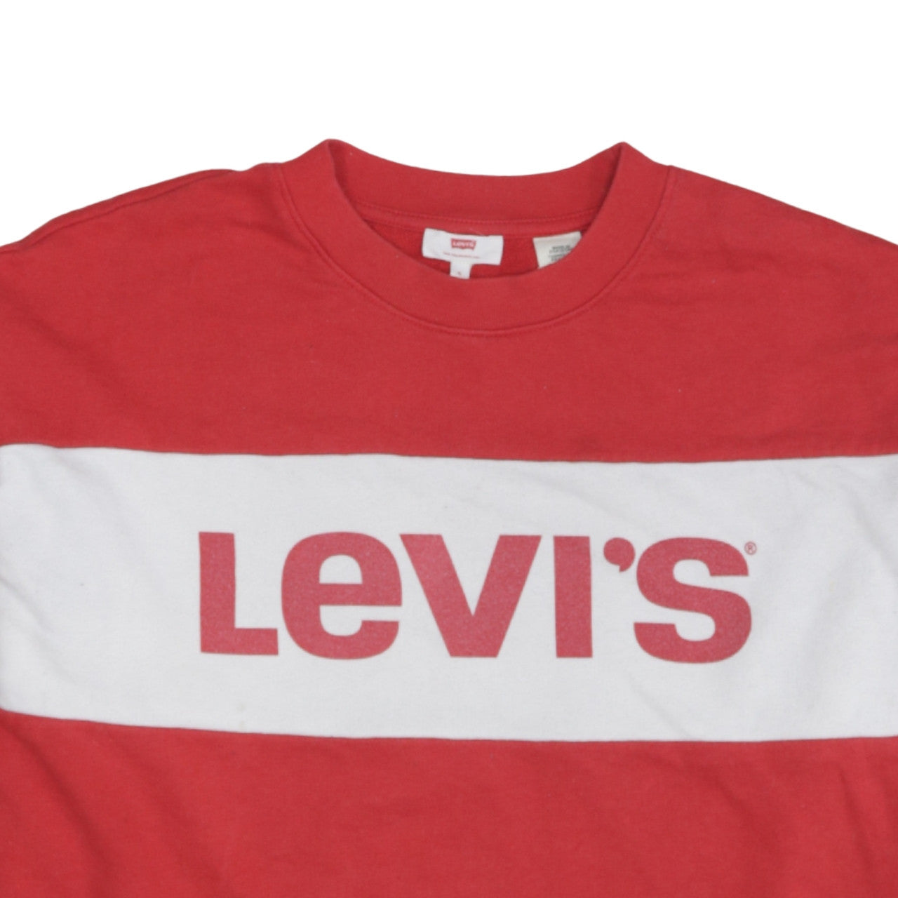 Levi's Women's Red Logo Crew Neck Pullover Sweatshirt Size S