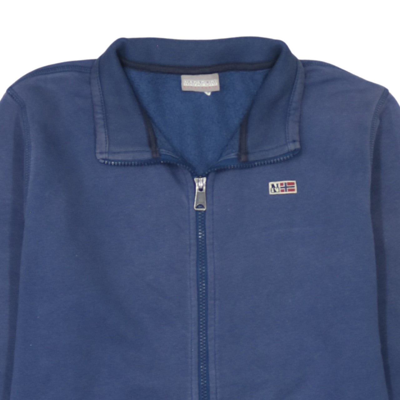 Napapijri Mens Blue Full Zip Sweatshirt Size L Logo Outdoor