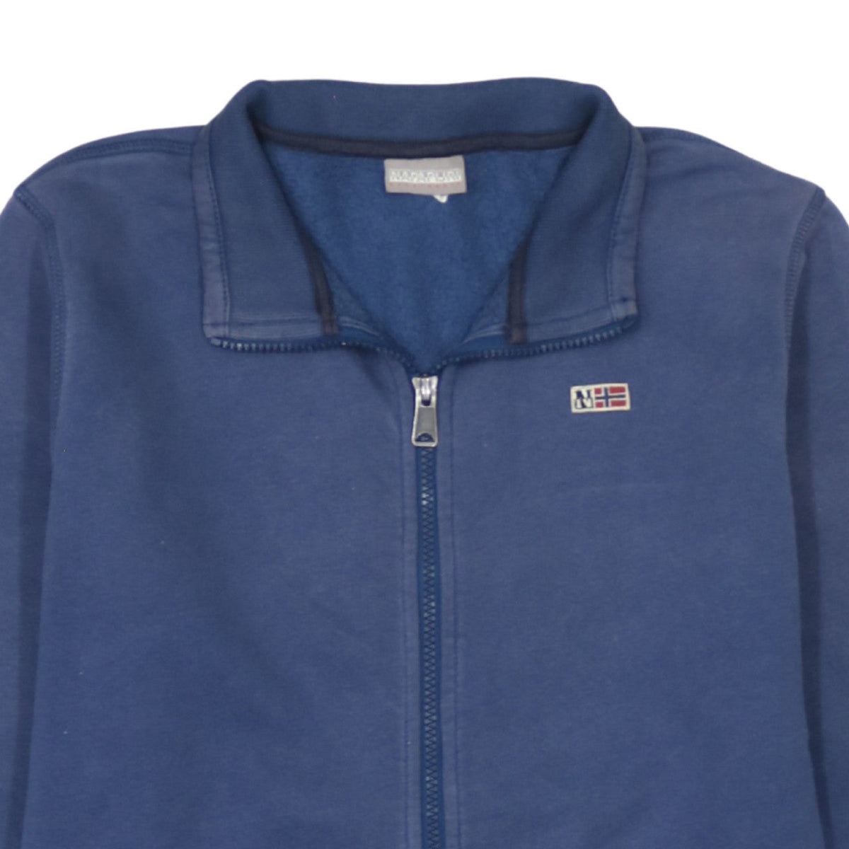 Napapijri Mens Blue Full Zip Sweatshirt Size L Logo Outdoor