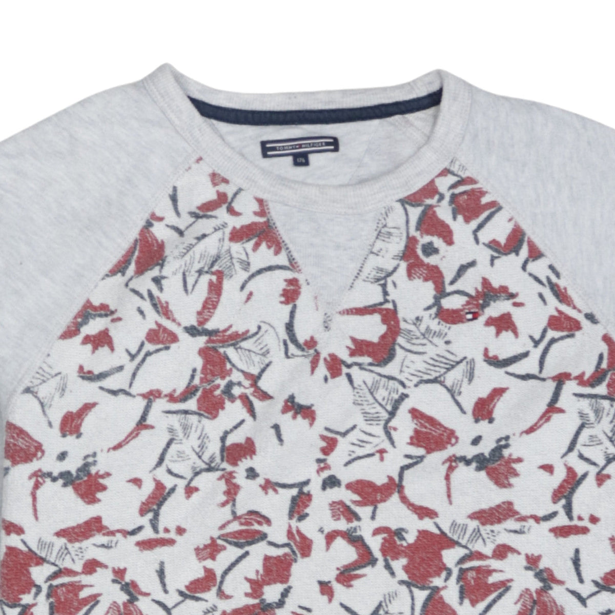 Tommy Hilfiger Men's Grey Floral Crew Neck Sweatshirt Size L