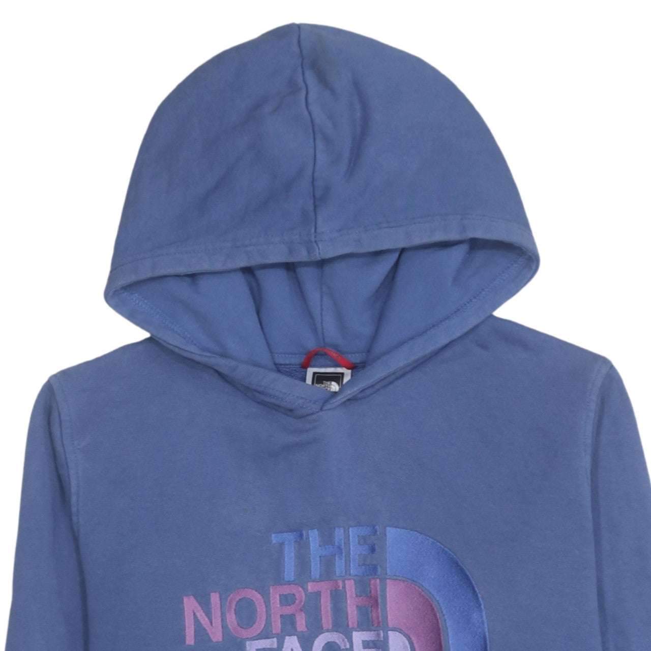 The North Face Girls Blue Pullover Hoodie L Youth Cotton Logo Jumper