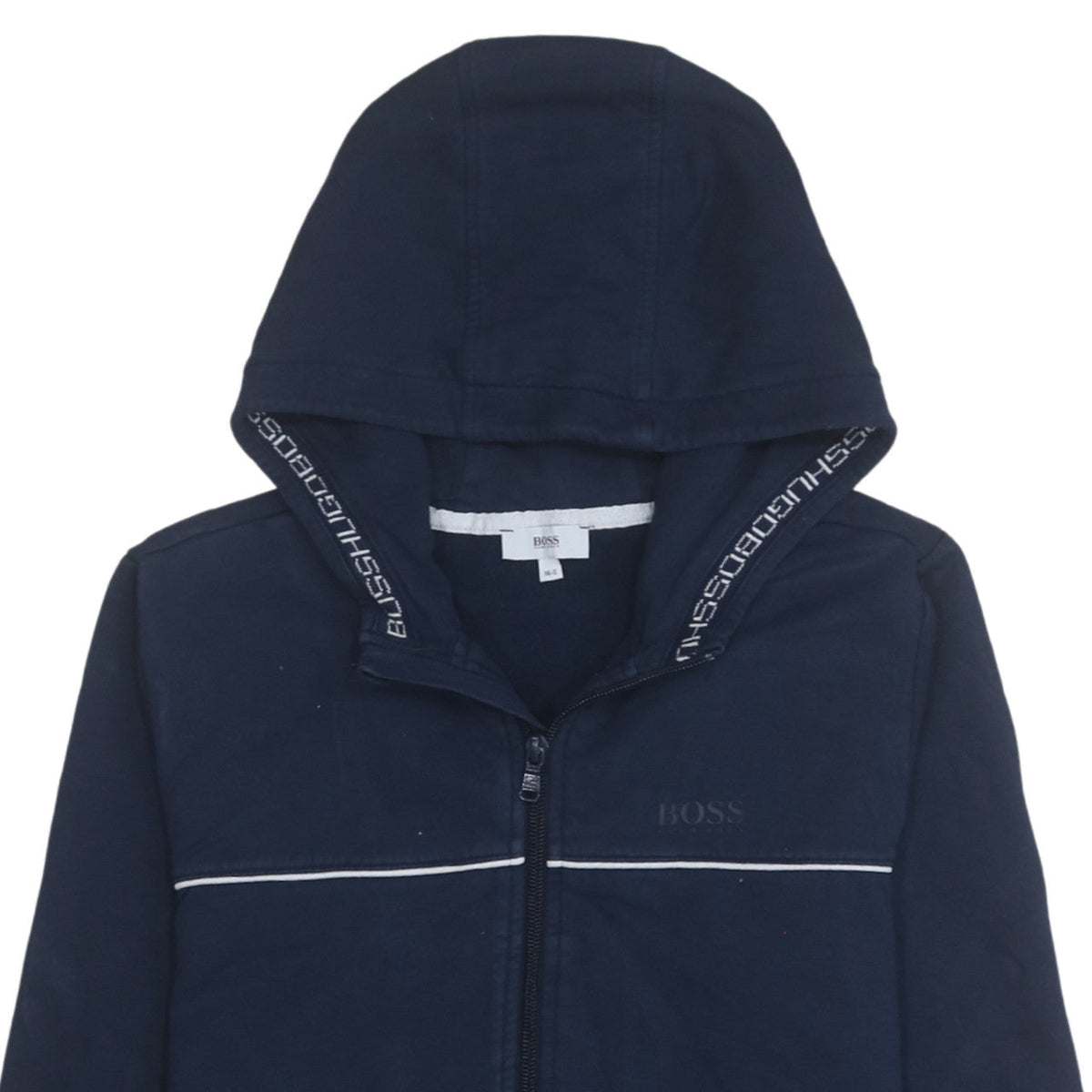 Hugo Boss Womens Navy Blue Size 14 Full Zip Hoodie Sweatshirt