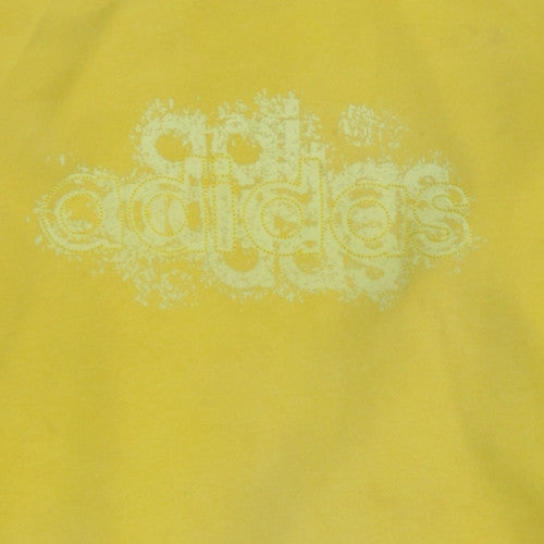 adidas Men's Yellow Pullover Sweatshirt M Graphic Logo Crew Neck