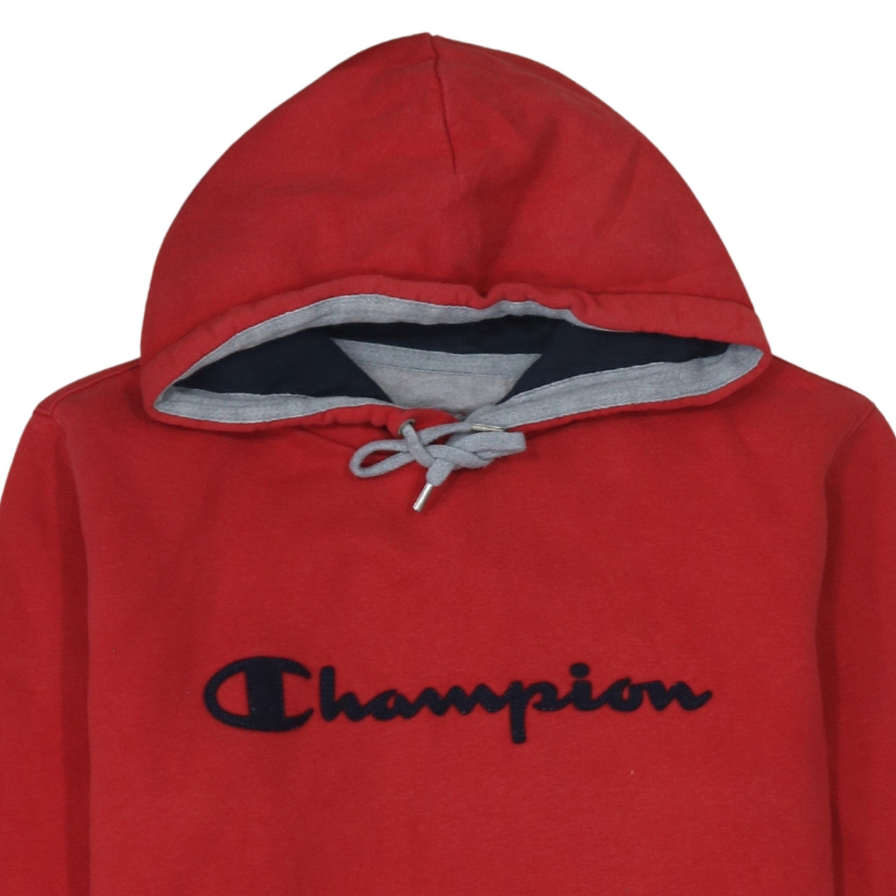 Champion Men's Red Pullover Hoodie L Logo Sports Fleece