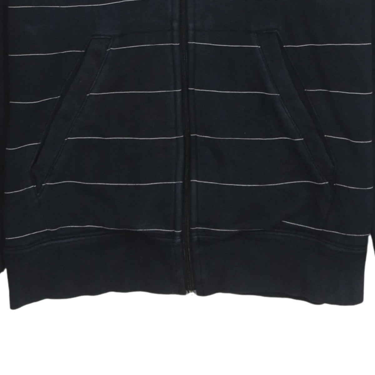 Nike Mens Black Striped Full Zip Hoodie Size S Regular Fit
