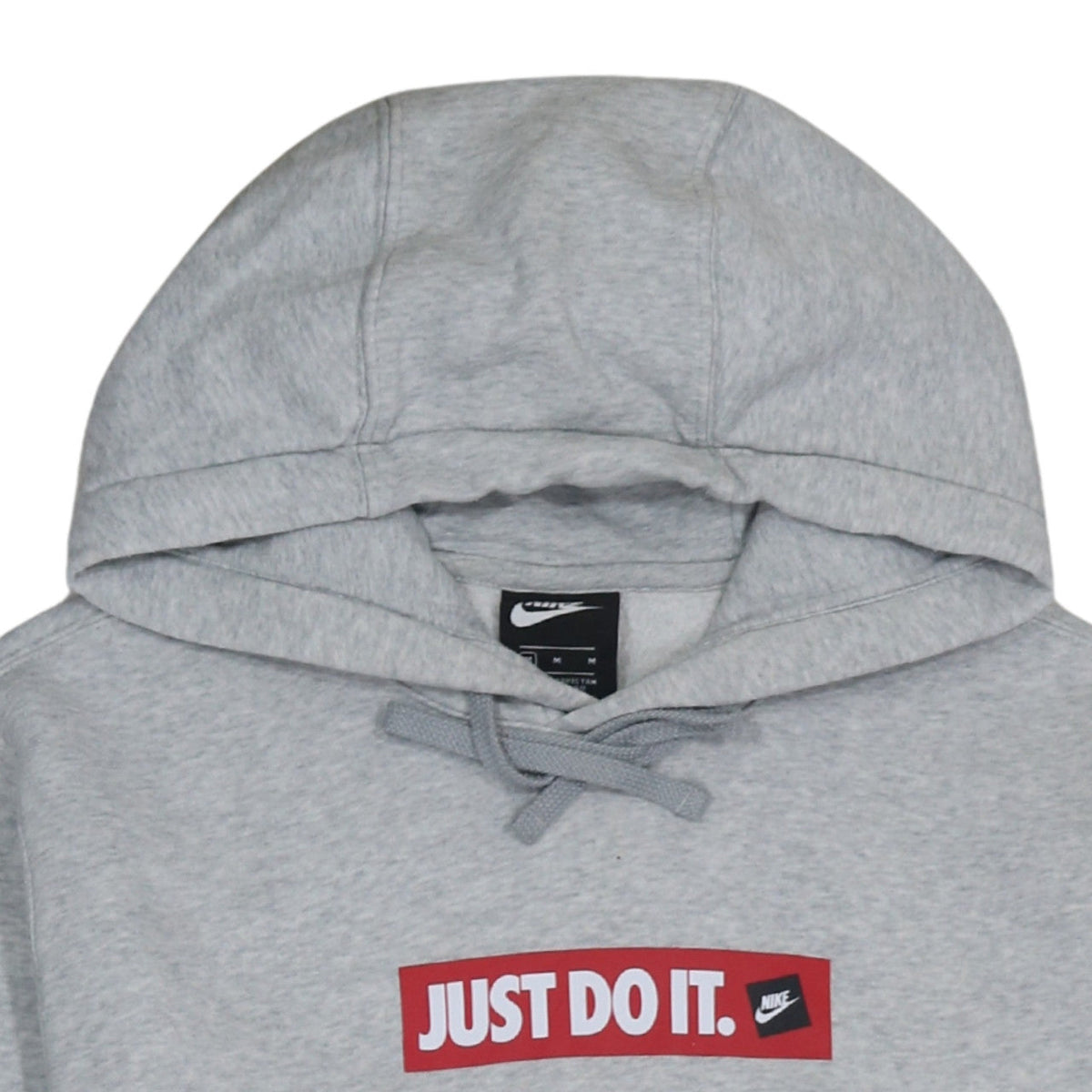 Nike Men’s Grey Pullover Hoodie Medium Just Do It Logo Fleece