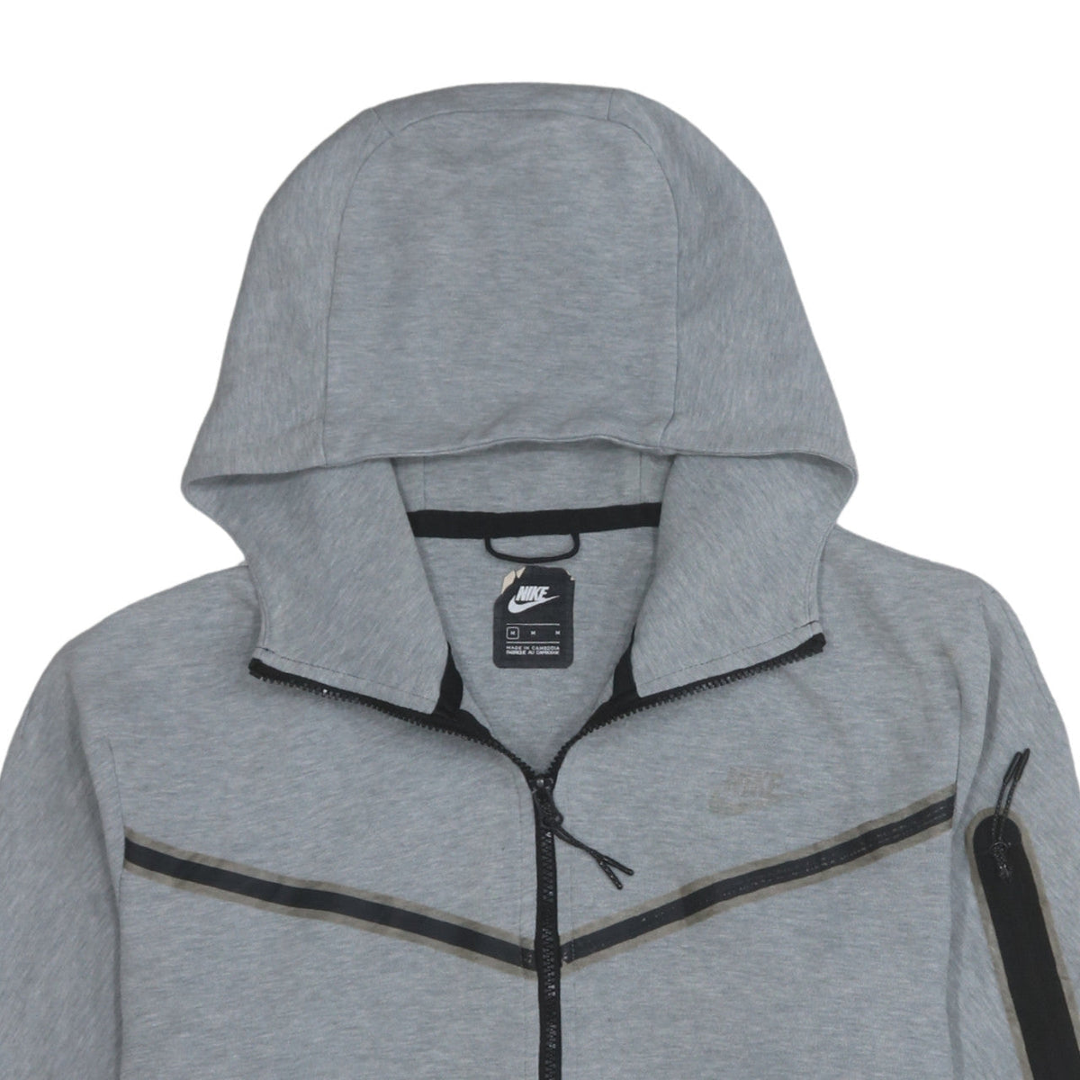Nike Men Grey Full Zip Hoodie Size M Lightweight Sportswear