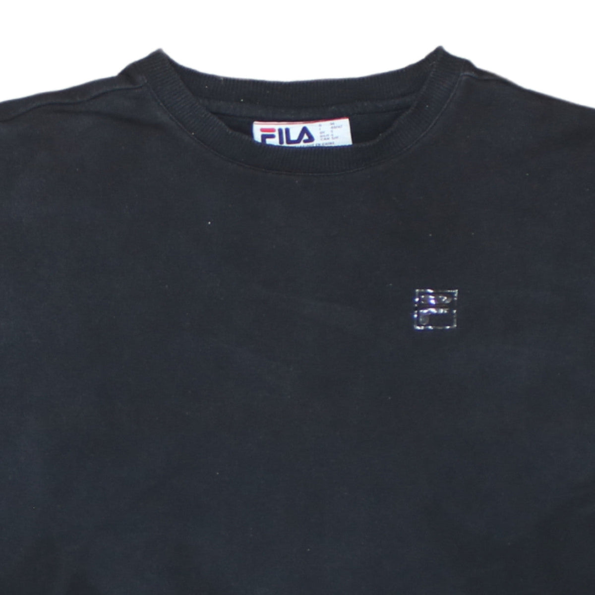 Fila Men's Black Crew Neck Pullover Sweatshirt Size S