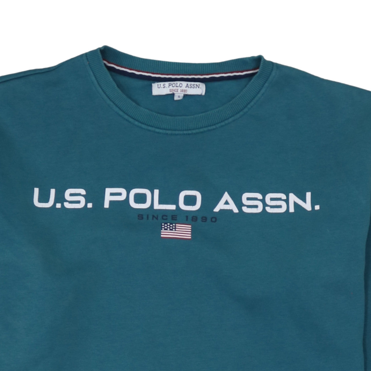 U.S. Polo Assn. Mens Blue L Crew Neck Logo Pullover Sweatshirt