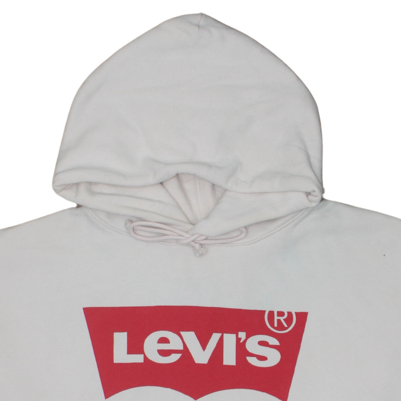 Levi's Men's White 2XL Pullover Hoodie with Red Logo Print