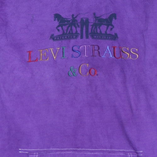 Levi's Men's Purple XS Pullover Hoodie Embroidered Logo Fleece