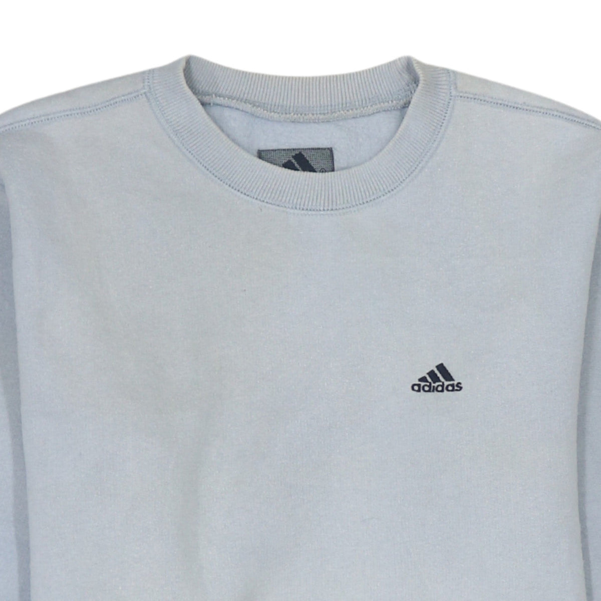 Adidas Boys Light Blue Crew Neck Pullover Sweatshirt Size 164