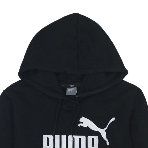 Puma Womens Black Pullover Hoodie Size M Graphic Print Logo