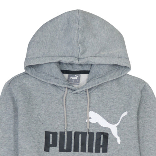 Puma Men's Grey Hoodie Small Pullover Logo Graphic Sweatshirt