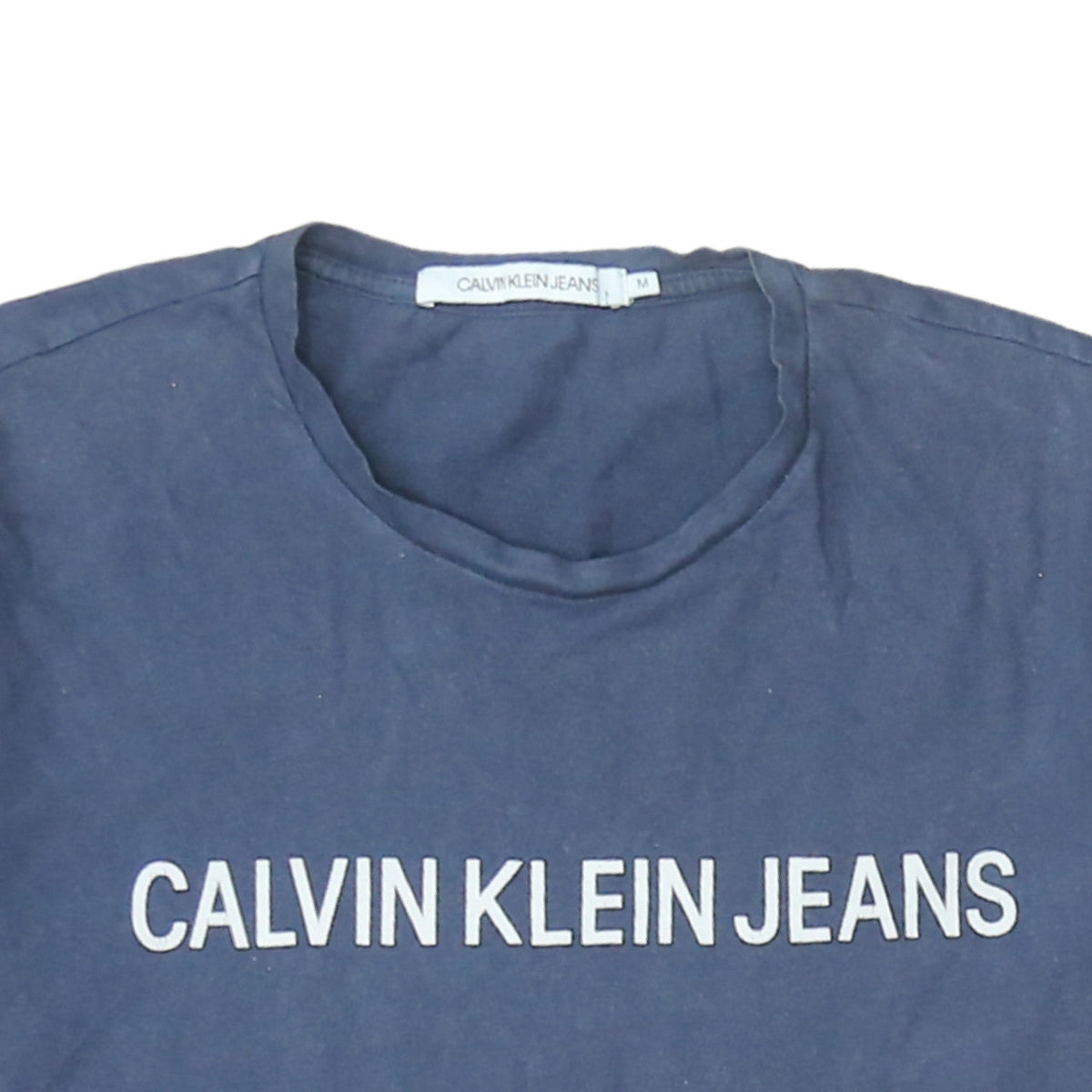 Calvin Klein Jeans Men's Navy Blue Crew Neck Cotton T-Shirt M