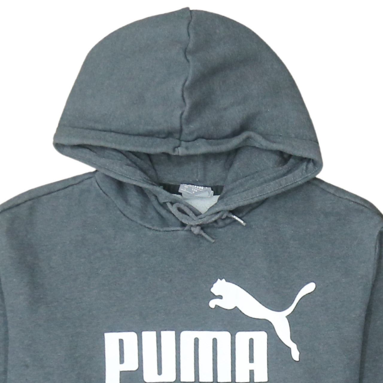 Puma Mens Grey Pullover Hoodie Size L Sports Fleece Sweatshirt