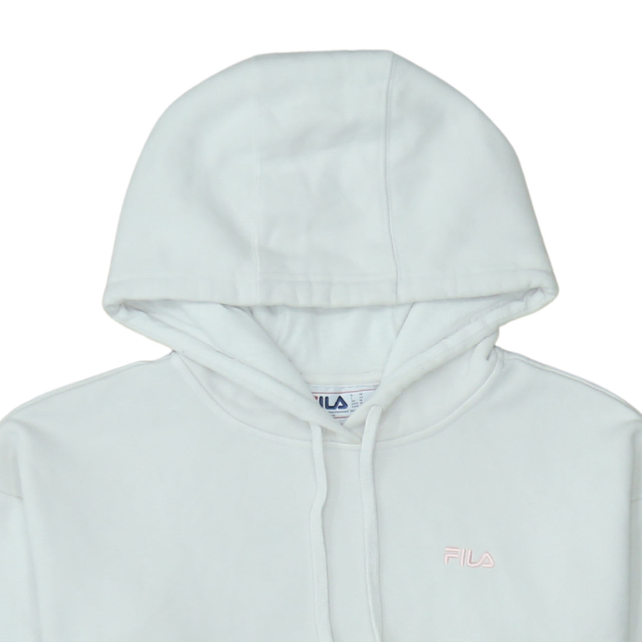 Fila Womens White Hooded Pullover Sweatshirt Size M Cotton Blend