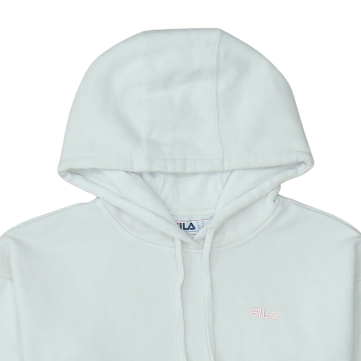 Fila Womens White Hooded Pullover Sweatshirt Size M Cotton Blend