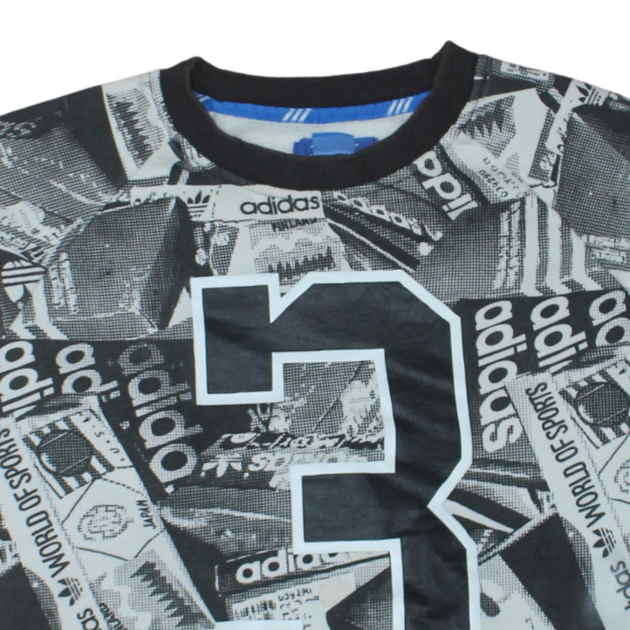 adidas Men's Black Graphic Print Pullover Sweatshirt M