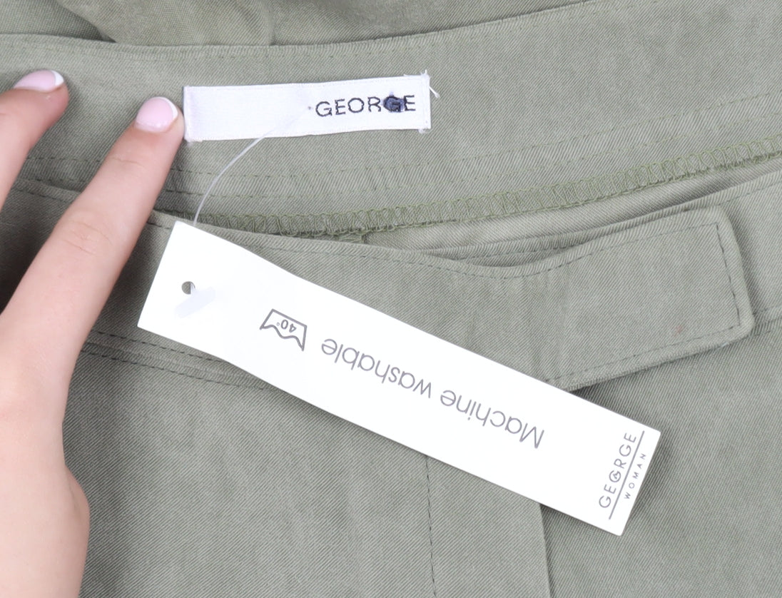 George Women’s Green Straight Leg Trousers Size 18 Polyester Blend