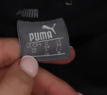 Puma Women's Black Pullover Hoodie Size 8 Cotton Blend Logo Sweatshirt