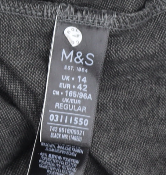 Marks & Spencer Women Black Check Shift Dress Size 14