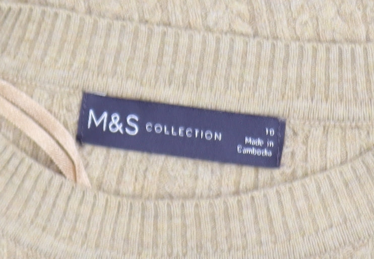 Marks & Spencer Women’s Beige Cable-Knit Jumper Size 10