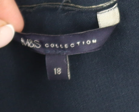 Marks & Spencer Women's Blue Check Overcoat Size 18
