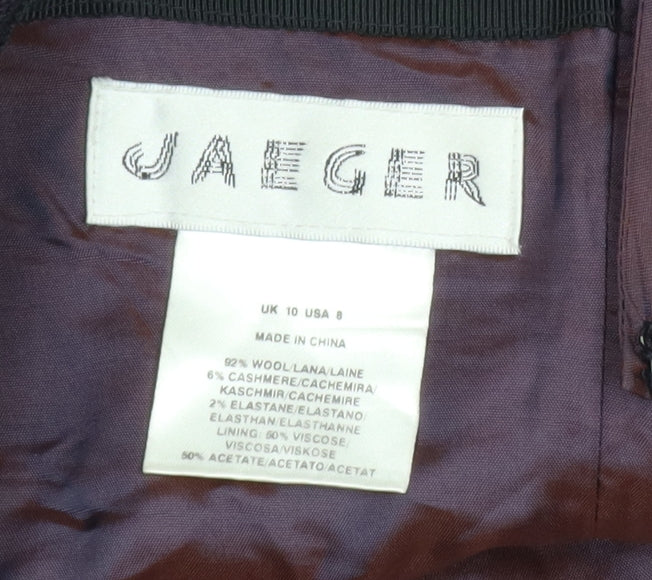 Jaeger Women Black Wool Cashmere Pencil Skirt Size 10 Lined