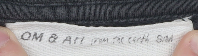 Om & Ah Women Charcoal Grey Pullover Sweatshirt S/M Relaxed Fit