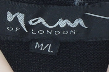 Nam of London Women's Black Crochet Knit Pullover Jumper M/L
