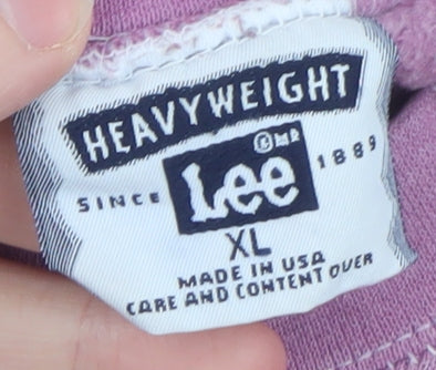 Lee Womens Purple Whale Graphic Cropped Sweatshirt XL