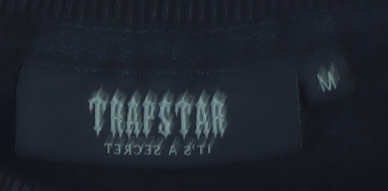 Trapstar Men's Black Crew Neck Sweatshirt Size M Logo Cotton Blend