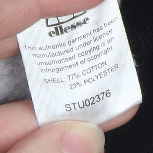 Ellesse Womens Black Full Zip Hoodie Medium Cotton Blend