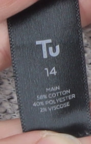 Tu Women Grey Cardigan Knit Long Sleeve Size 14
