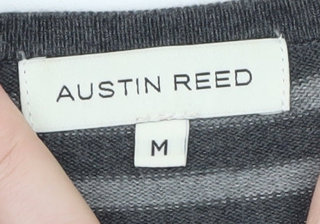 Austin Reed Women’s Grey Striped Wrap Knit Jumper Medium