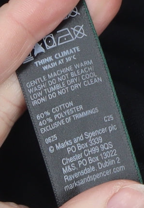 Marks & Spencer Women Black Size 8 Shift Jersey Long Sleeve Dress