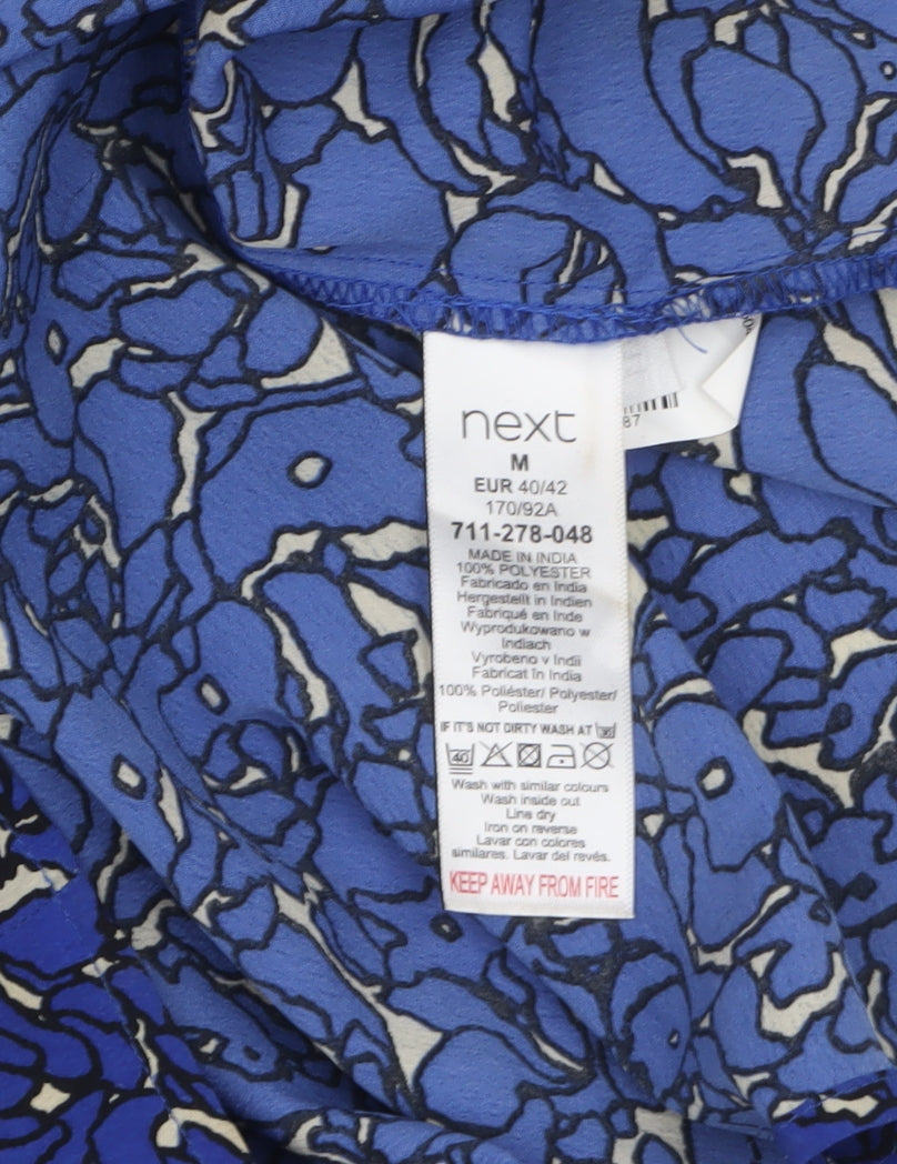 Next Women Blue Floral Shift Dress Size 14 3/4 Sleeve