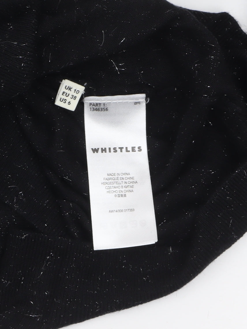 Whistles Women's Black Long Sleeve Crew Neck Pullover Jumper Size 10