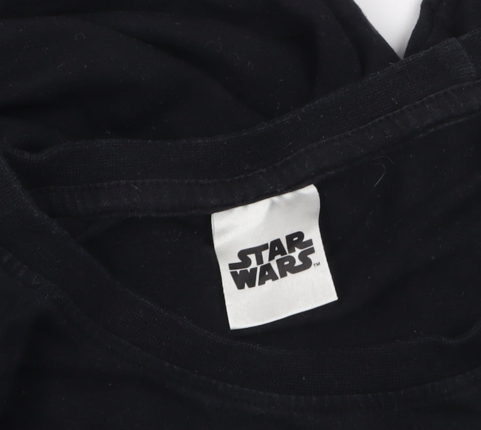 Star Wars Men's Black Cotton Graphic T-Shirt L