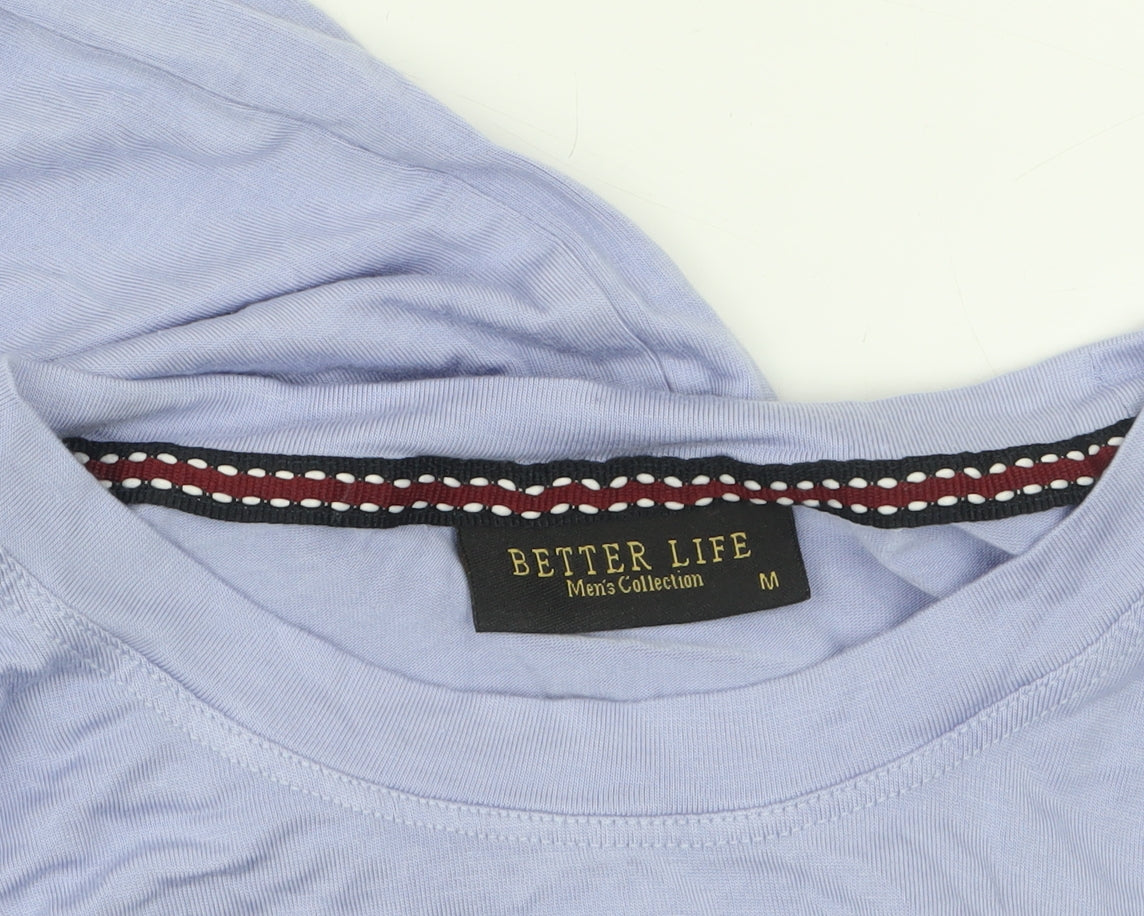 Better Life Men's Purple Cotton Crew Neck Short Sleeve T-Shirt M