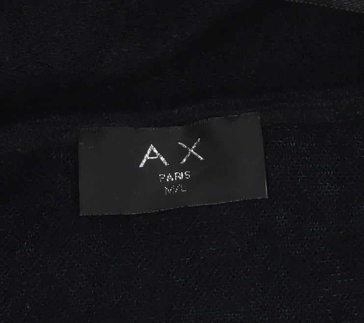 AX Paris Women Black Longline Cardigan M/L Knit Open Front