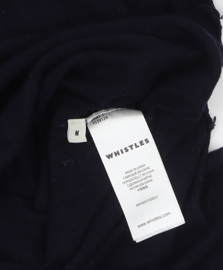 Whistles Women's Black Wool Viscose Short Sleeve Pullover Jumper M