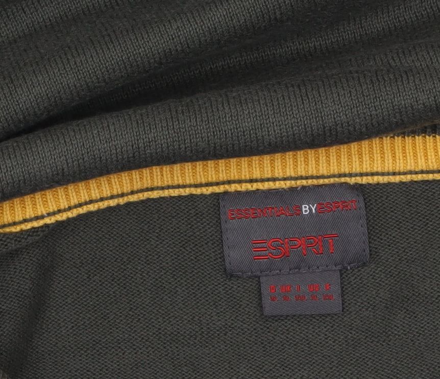 Additional view of ESPRIT Men Green Cotton V-Neck Jumper, size L