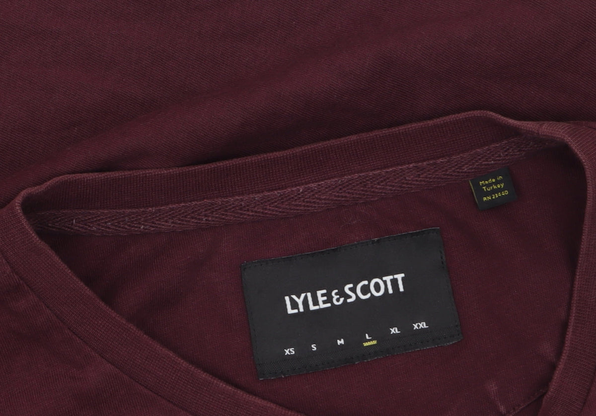 Lyle & Scott Mens Brown Cotton Crew Neck Short Sleeve T-Shirt Size L